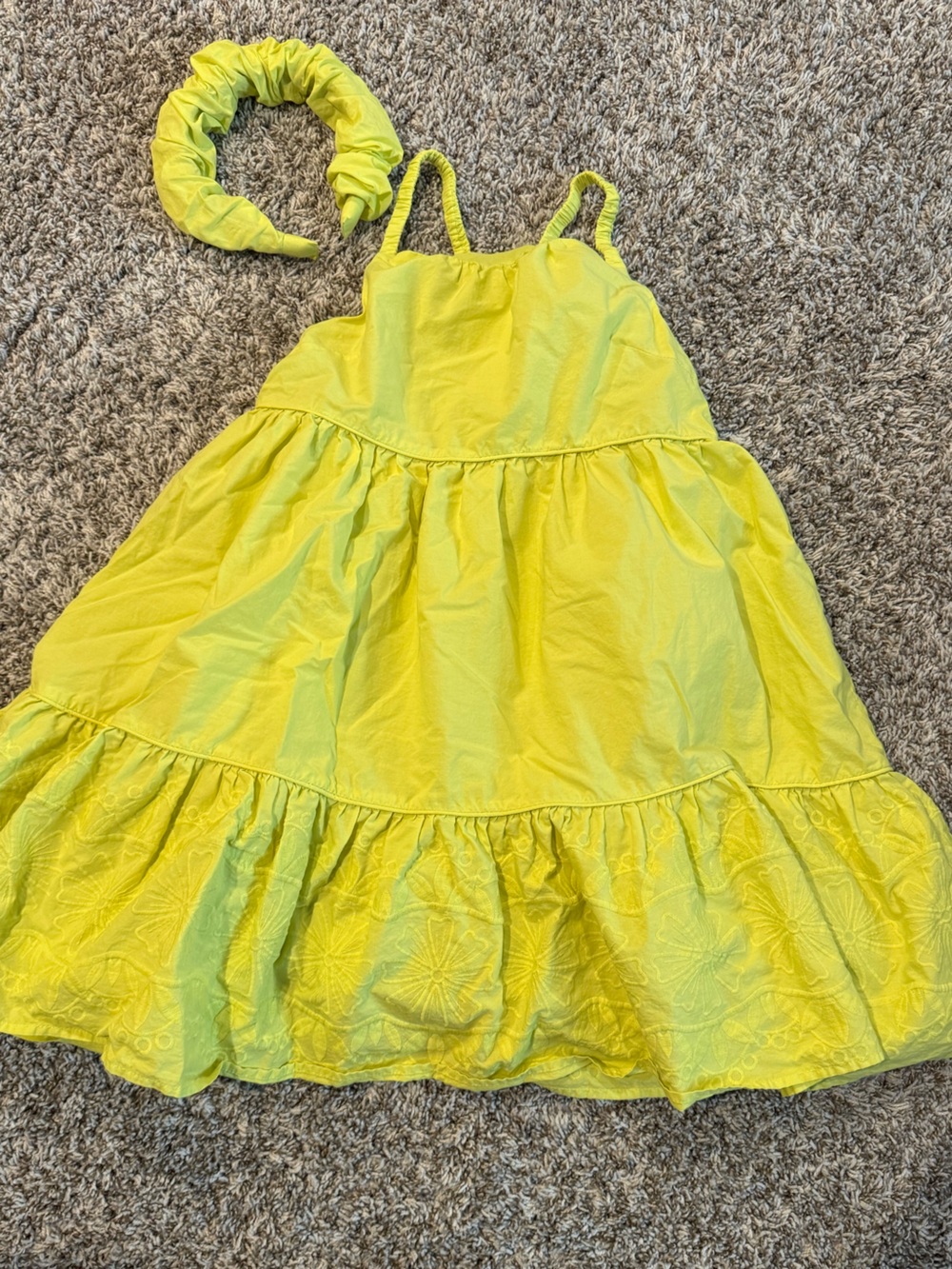 Yellow Tiered Embroidered Summer Skirt
